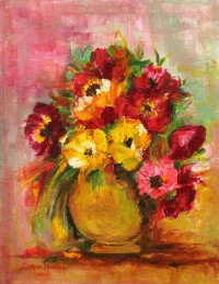 Samina Mumtaz, 12 x 16, Acrylic on Canvas, Floral Painting, AC-SMU-006
